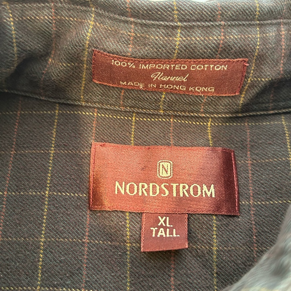 Nordstrom Men’s 100% Imported cotton Flannel Shirt XL Tall - Picture 9 of 12
